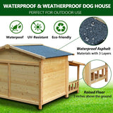 Waterproof Dog Houses for Small Medium Large Dogs Outdoor & Indoor, Wooden Puppy Shelter Large Doghouse with Porch