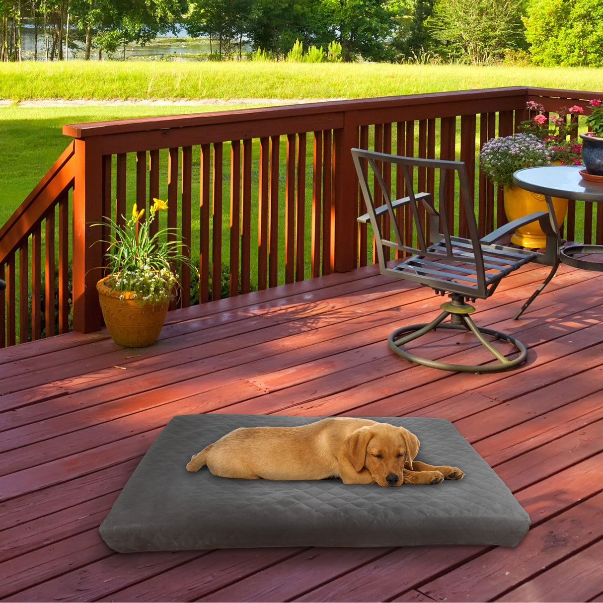 36x27 Two-Layer Memory Foam Waterproof Dog Bed for Large Dogs up to 75lbs