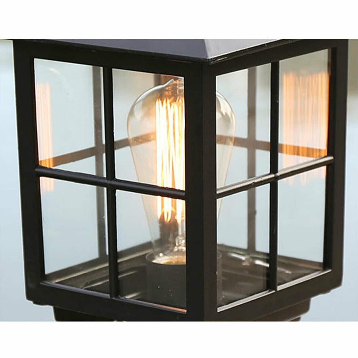 Waterproof Outdoor 1-Light Aluminum Black Post Light Lamp