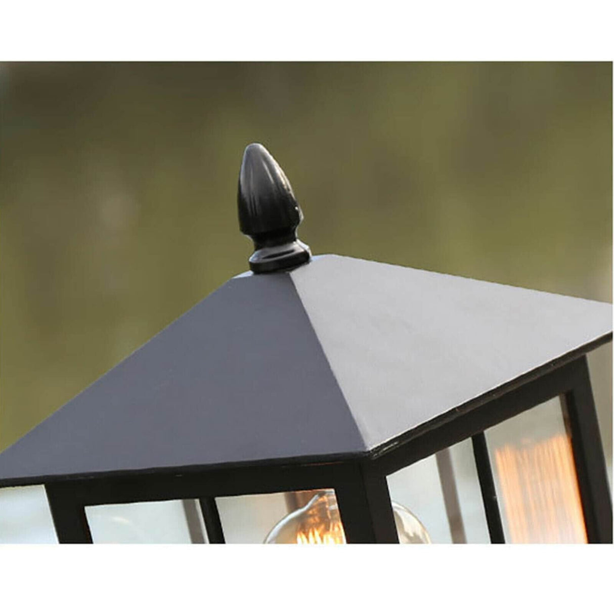 Waterproof Outdoor 1-Light Aluminum Black Post Light Lamp