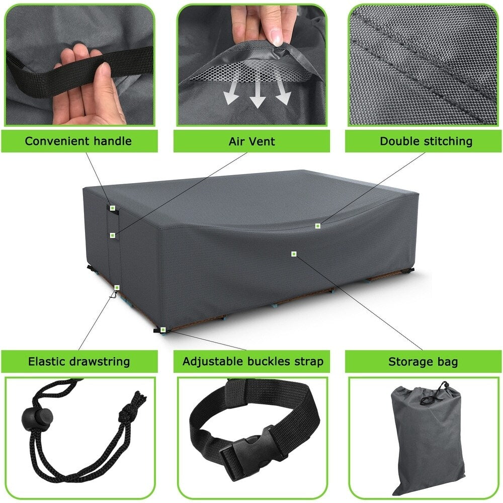 Waterproof Patio Furniture Cover Heavy-Duty Protection Multiple Sizes Windproof