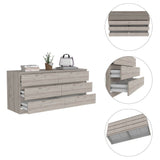 Waterville 6-Drawer Rectangle Dresser Light Gray