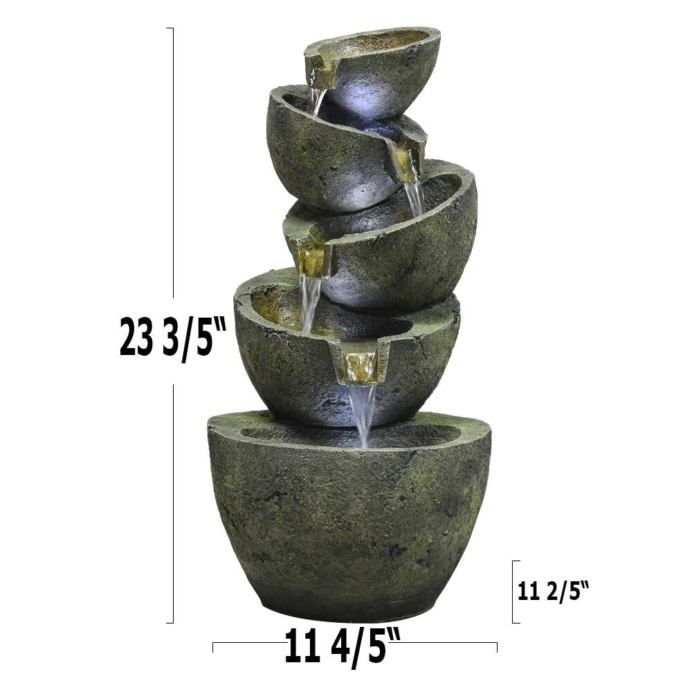 Wature Outdoor Floor Water Fountain with Light LED Light