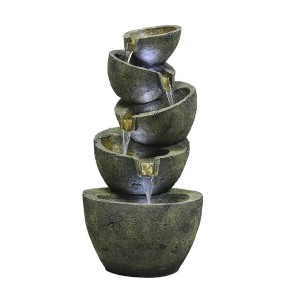 Wature Outdoor Floor Water Fountain with Light LED Light