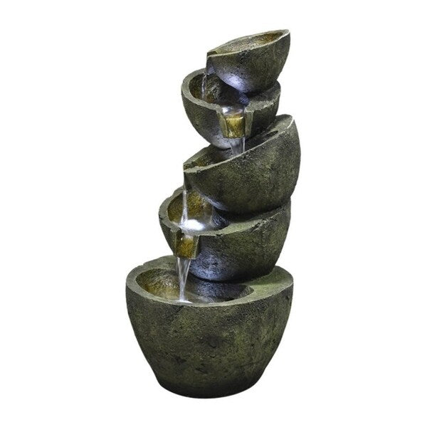 Wature Outdoor Floor Water Fountain with Light LED Light