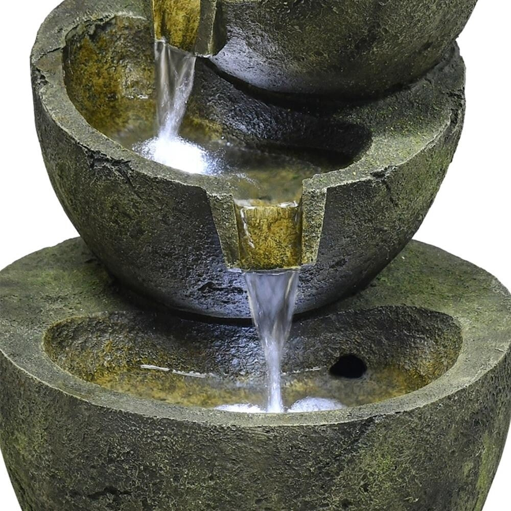 Wature Outdoor Floor Water Fountain with Light LED Light