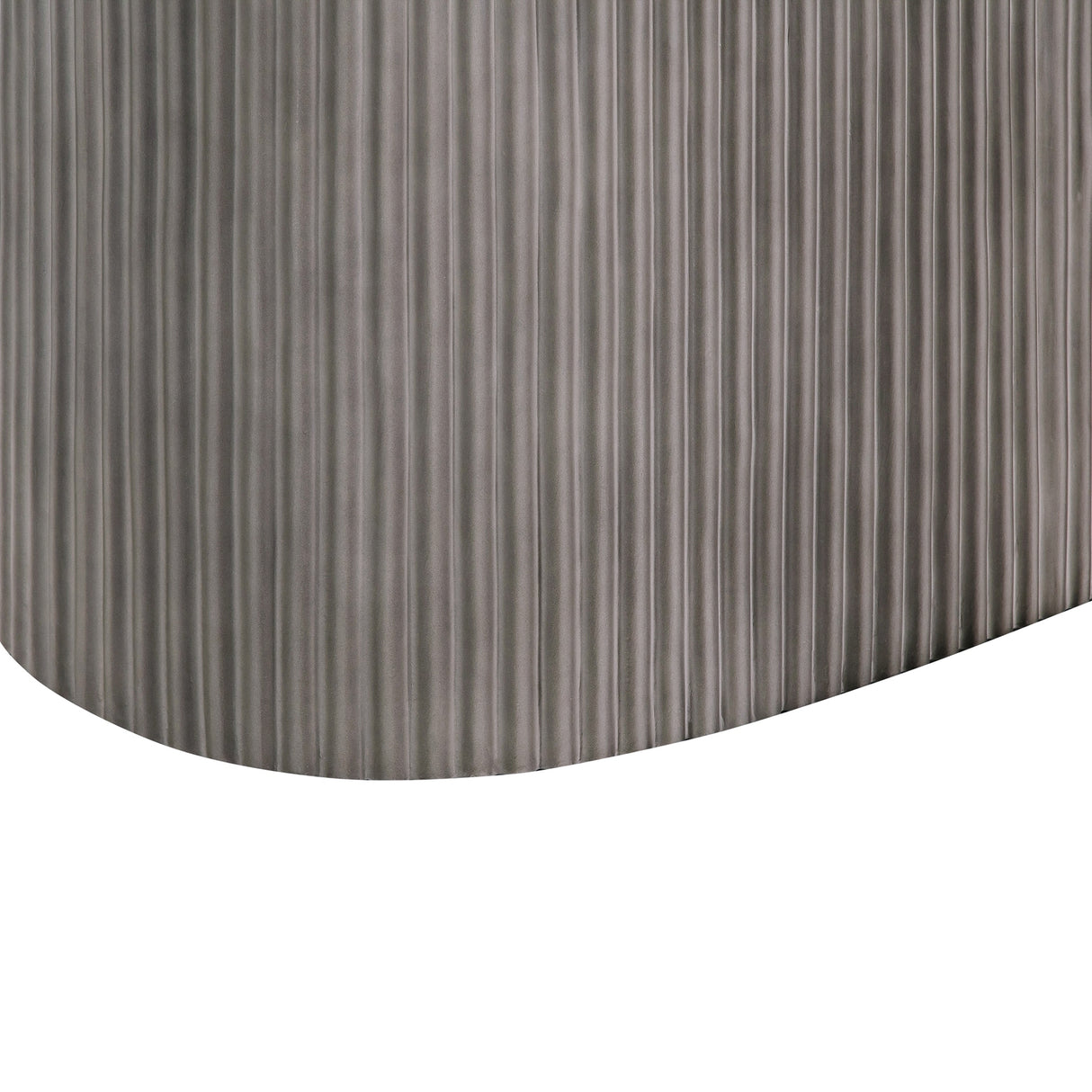 Wave 75" Concrete Oval Dining Table with Fluted Pedestal Base