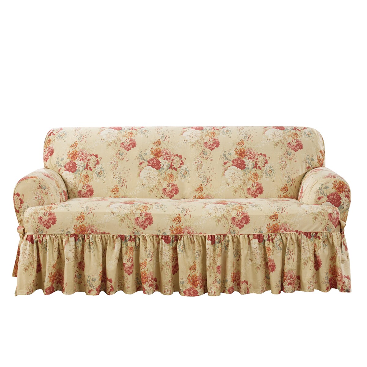 Waverly Ballad Bouquet 1 Piece T Cushion Loveseat Slipcover
