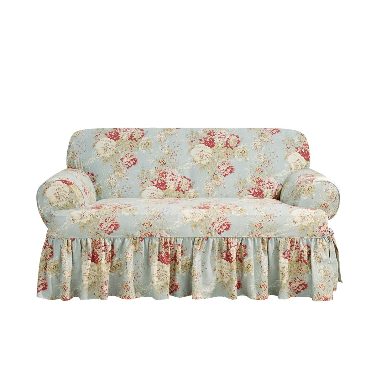 Waverly Ballad Bouquet 1 Piece T Cushion Loveseat Slipcover