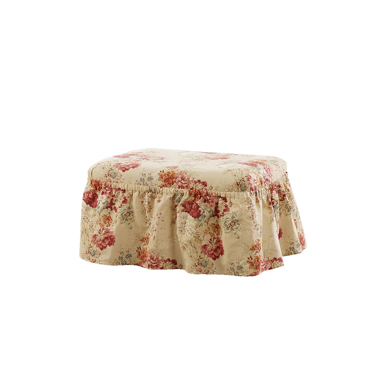 Waverly Ballad Bouquet 2 Piece Ottoman Slipcover