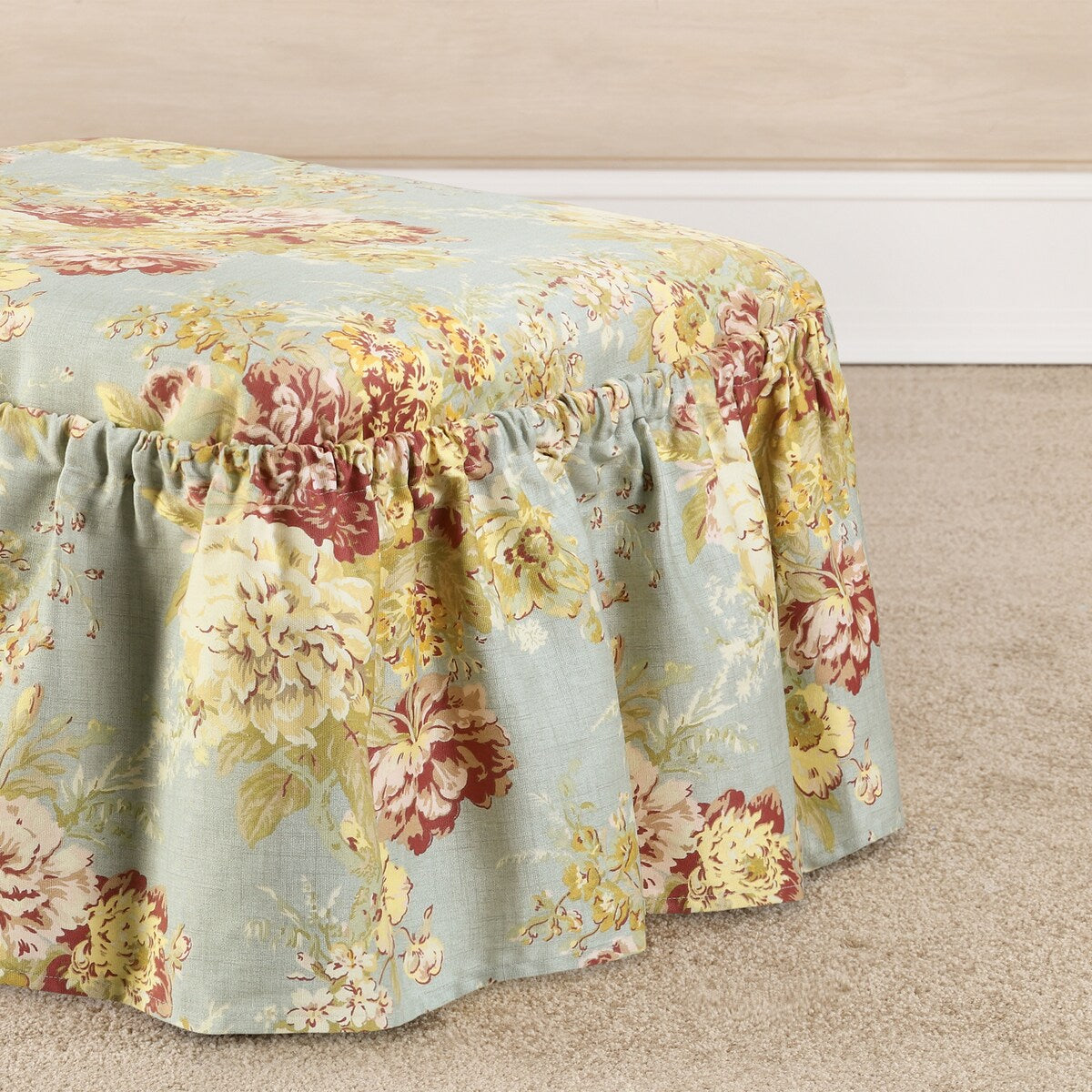 Waverly Ballad Bouquet 2 Piece Ottoman Slipcover