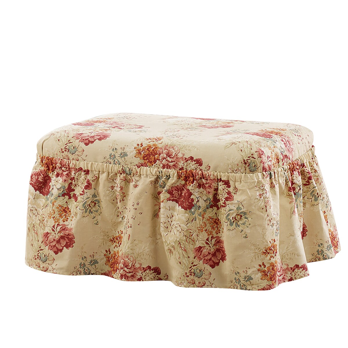 Waverly Ballad Bouquet 2 Piece Ottoman Slipcover