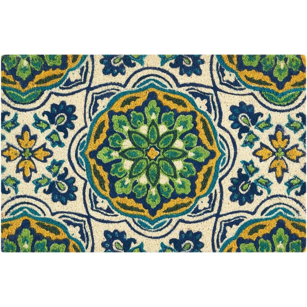 Waverly Greetings "Tapestry" Bluebell Doormat by Nourison (2' x 3') - 2' x 3'