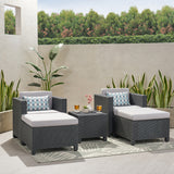 Waverly Outdoor 2-seater Faux Wicker Chat Set by Christopher Knight Home