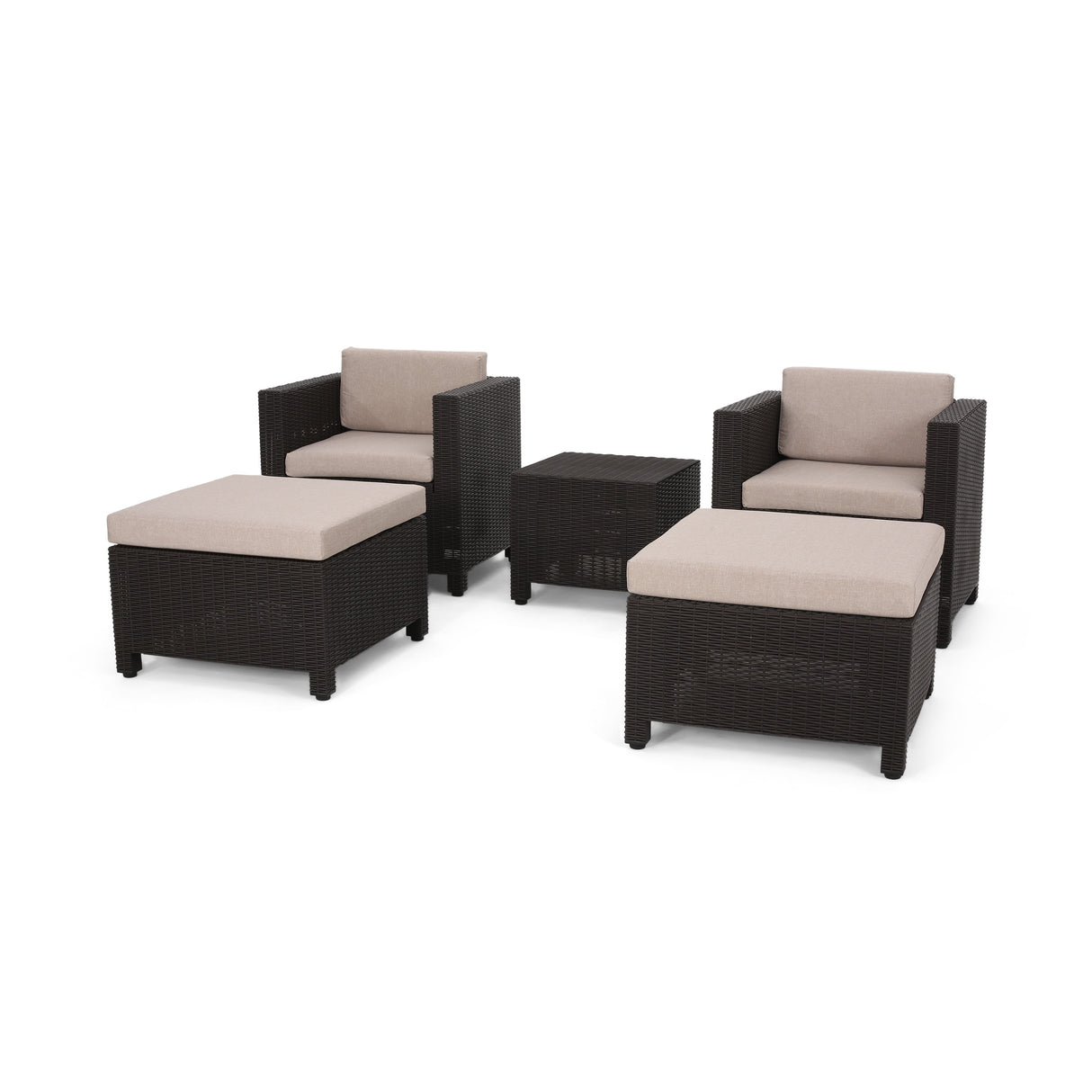 Waverly Outdoor 2-seater Faux Wicker Chat Set by Christopher Knight Home