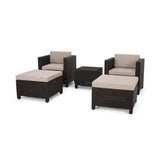 Waverly Outdoor 2-seater Faux Wicker Chat Set by Christopher Knight Home