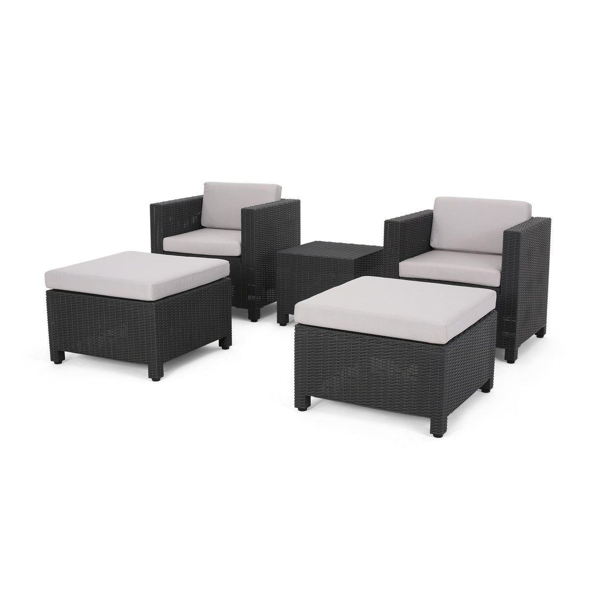 Waverly Outdoor 2-seater Faux Wicker Chat Set by Christopher Knight Home