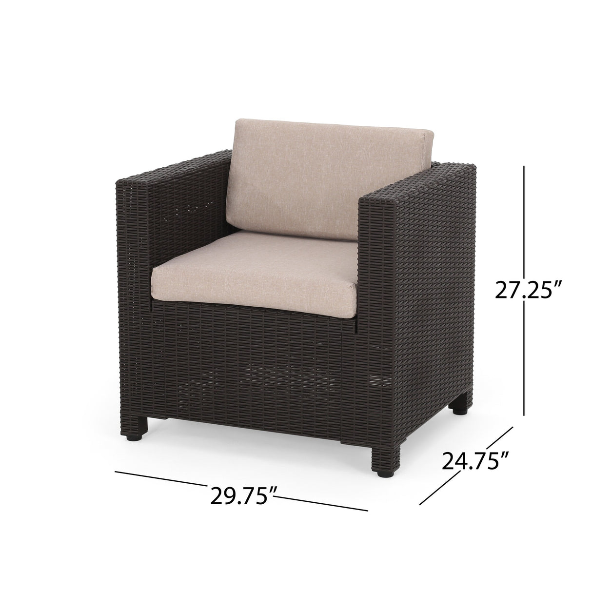 Waverly Outdoor 2-seater Faux Wicker Chat Set by Christopher Knight Home