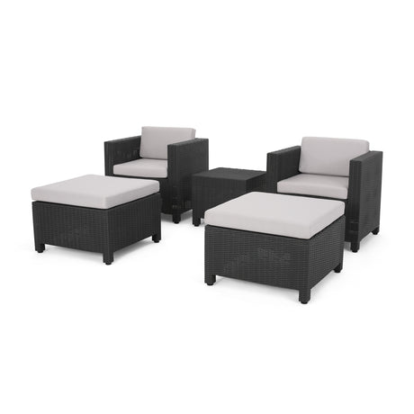 Waverly Outdoor 2-seater Faux Wicker Chat Set by Christopher Knight Home