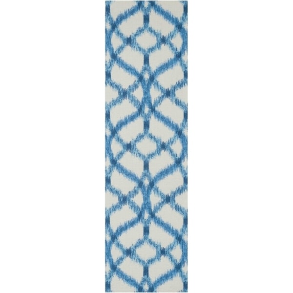 Naples Trellis Ikat Aegean Indoor/ Outdoor Area Rug by Havenside Home