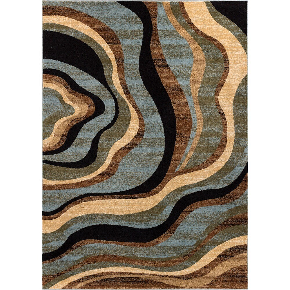 Well Woven Waves Contemporary Tone Tone Area Rug - 6'7" x 9'6"