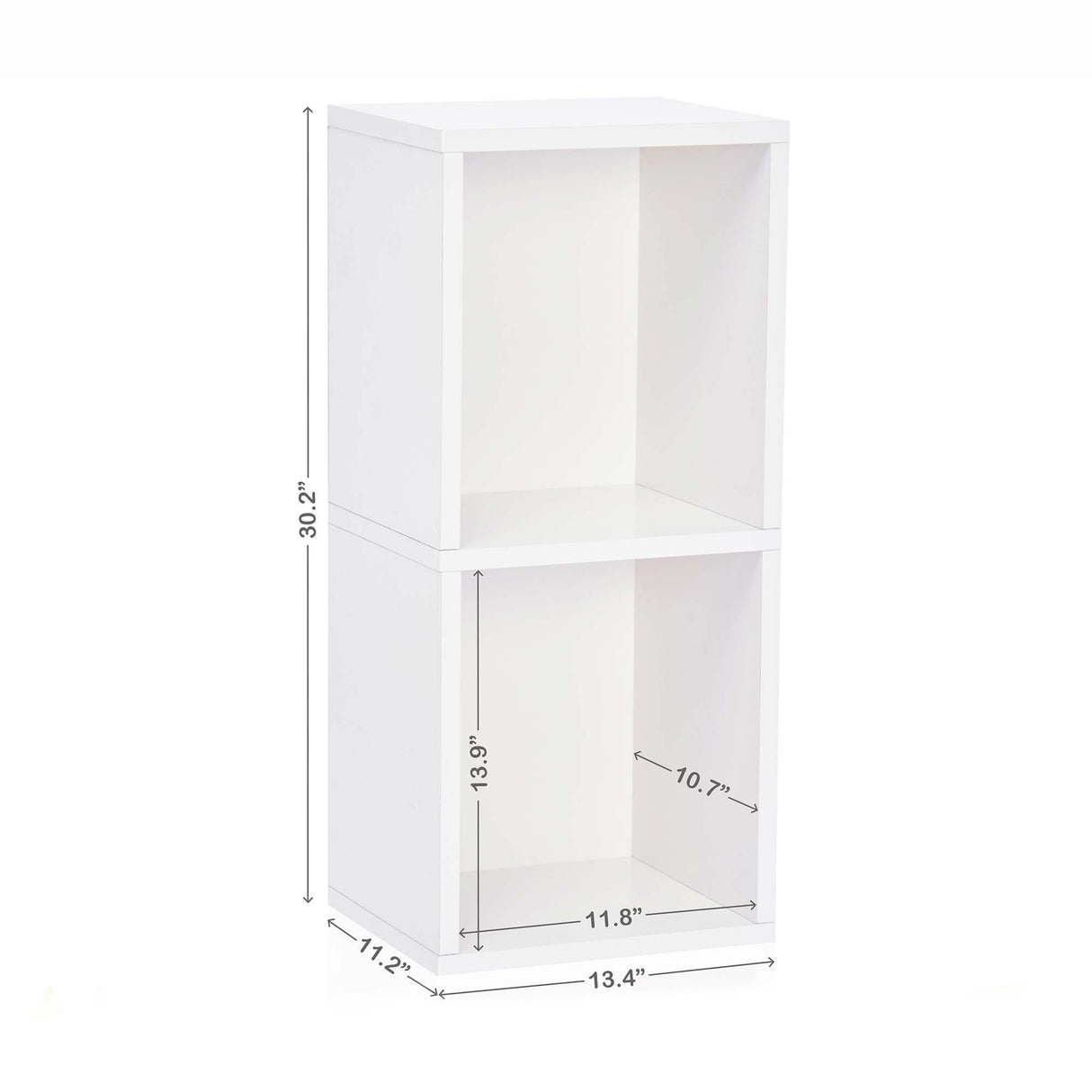 Way Basics 2 Tier Display Case Storage Cube Unit (Tool-free Assembly)