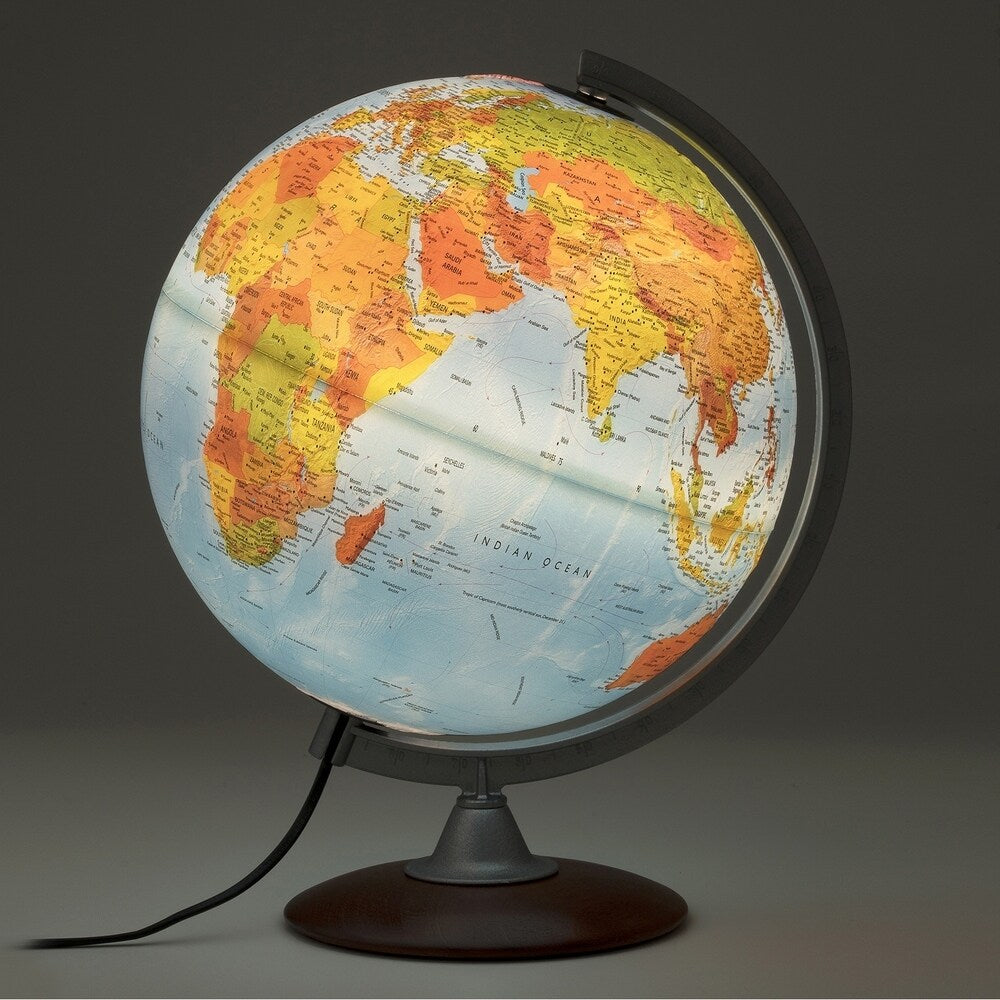 Waypoint Geographic Tactile Raised Relief 12-inch Illuminated Desktop Globe - 13"x12"x15.70"