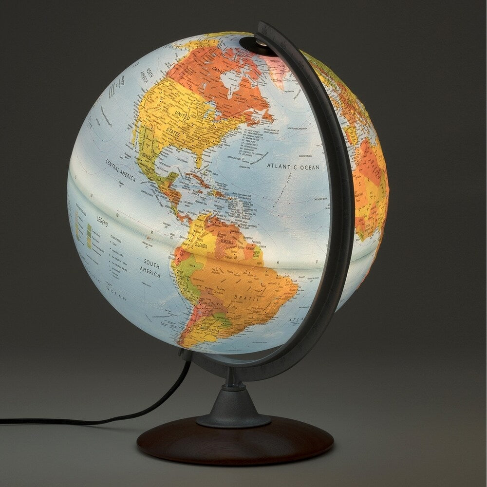 Waypoint Geographic Tactile Raised Relief 12-inch Illuminated Desktop Globe - 13"x12"x15.70"