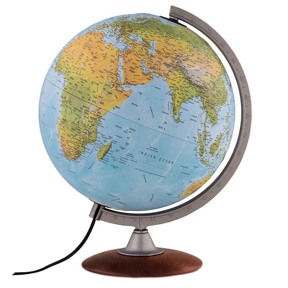 Waypoint Geographic Tactile Raised Relief 12-inch Illuminated Desktop Globe - 13"x12"x15.70"