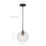 Wayve Glass & Metal Spherical Pendant