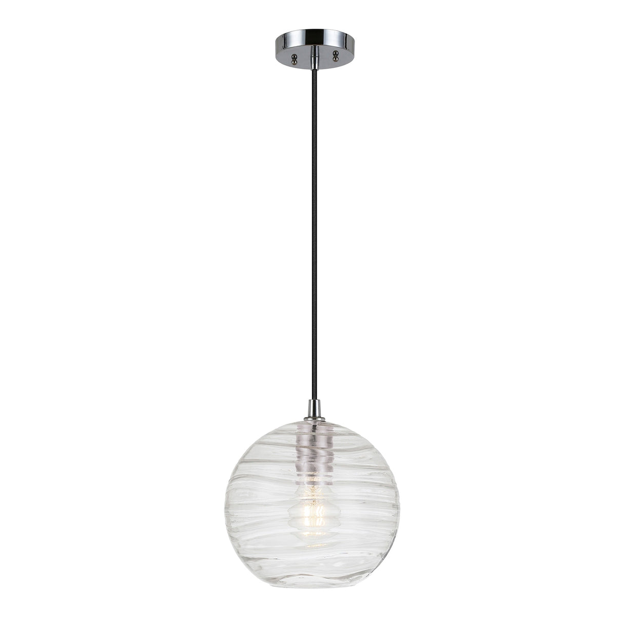 Wayve Glass & Metal Spherical Pendant