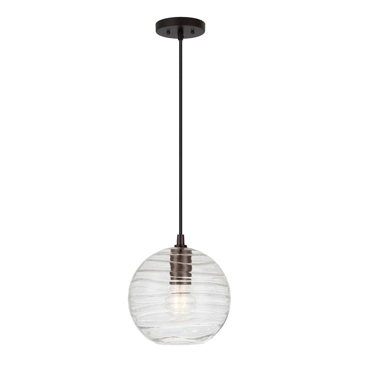 Wayve Glass & Metal Spherical Pendant