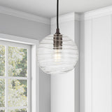 Wayve Glass & Metal Spherical Pendant