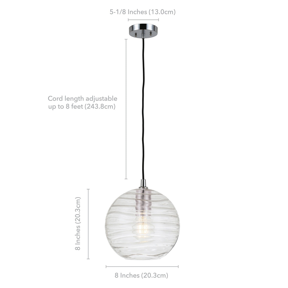 Wayve Glass & Metal Spherical Pendant