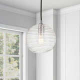 Wayve Glass & Metal Spherical Pendant