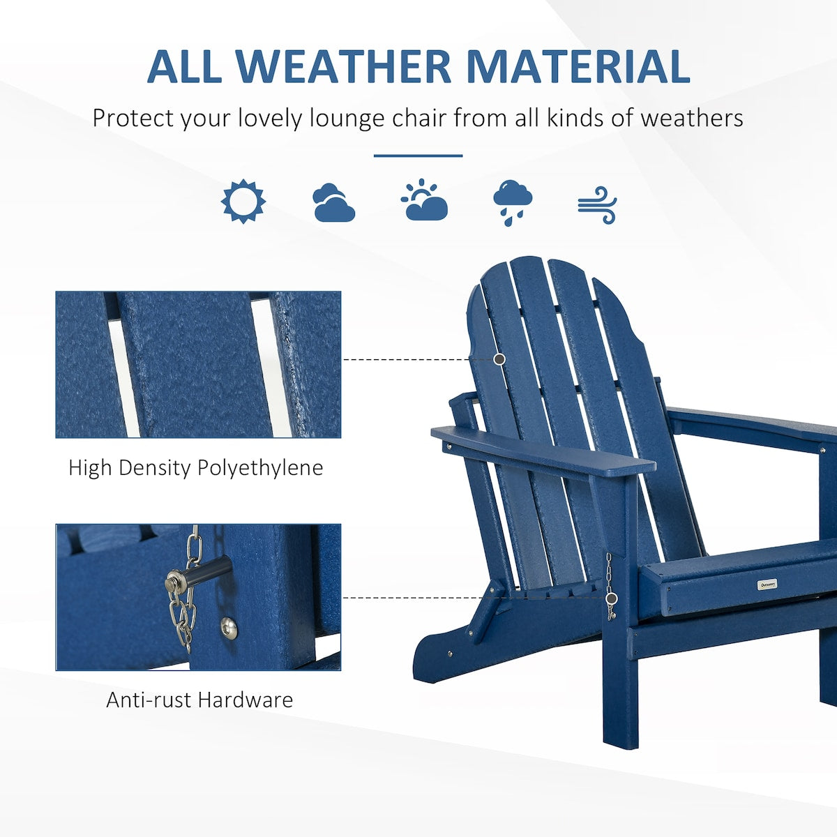 Weather Resistant Faux Wood Patio Adirondack Chairs