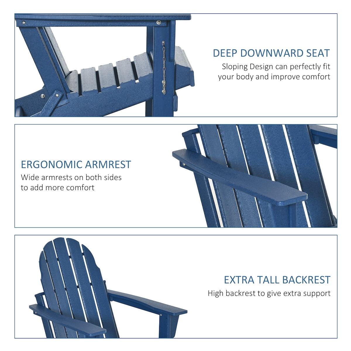 Weather Resistant Faux Wood Patio Adirondack Chairs