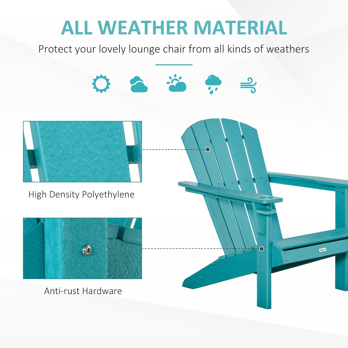 Weather Resistant Faux Wood Patio Adirondack Chairs