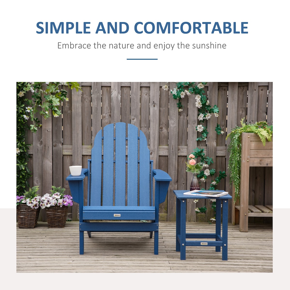 Weather Resistant Faux Wood Patio Adirondack Chairs