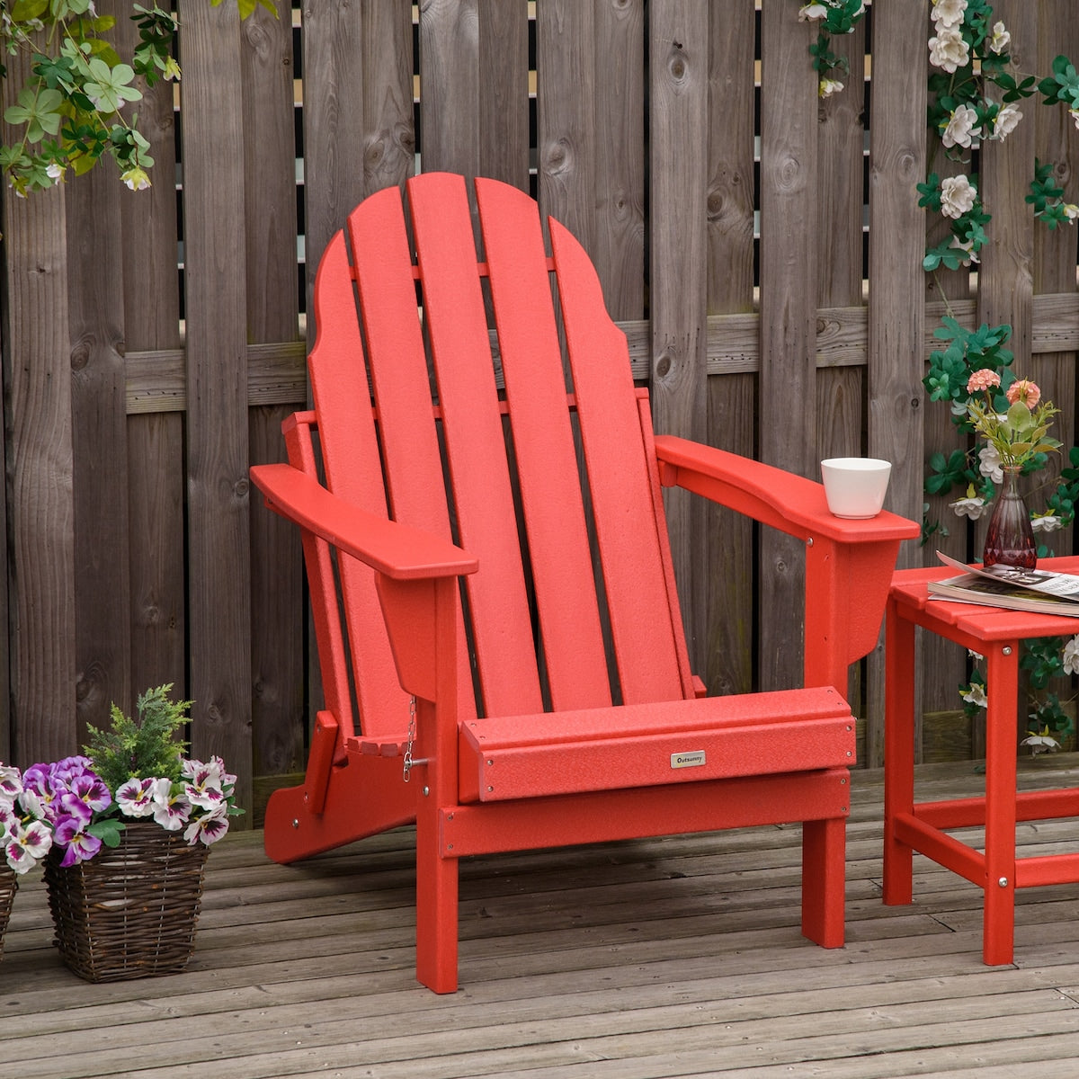 Weather Resistant Faux Wood Patio Adirondack Chairs