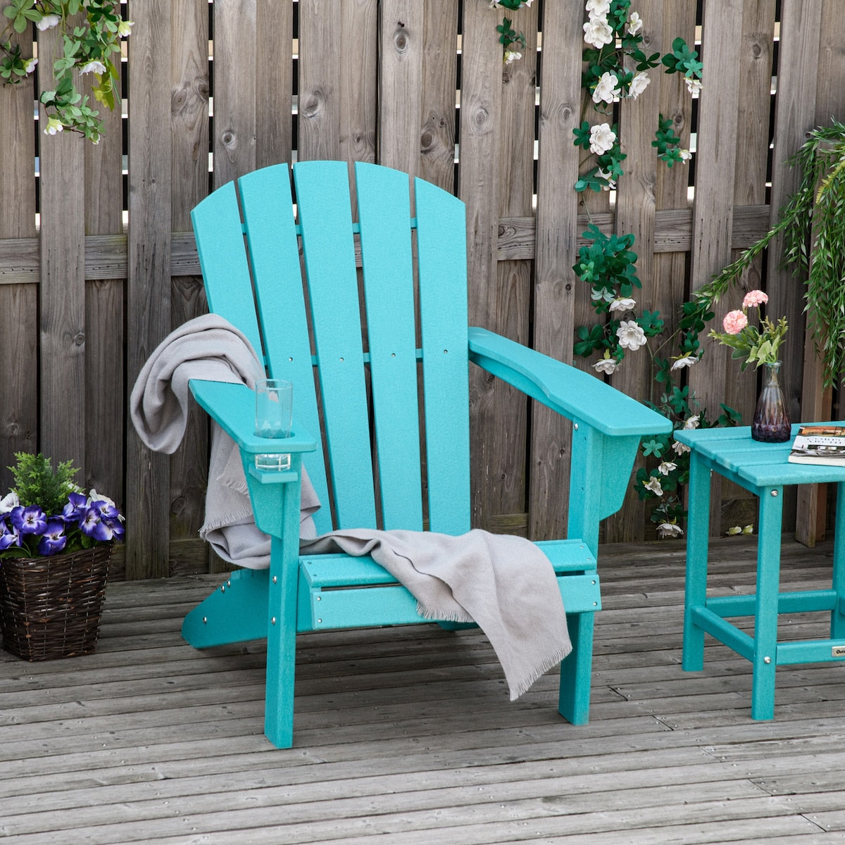 Weather Resistant Faux Wood Patio Adirondack Chairs
