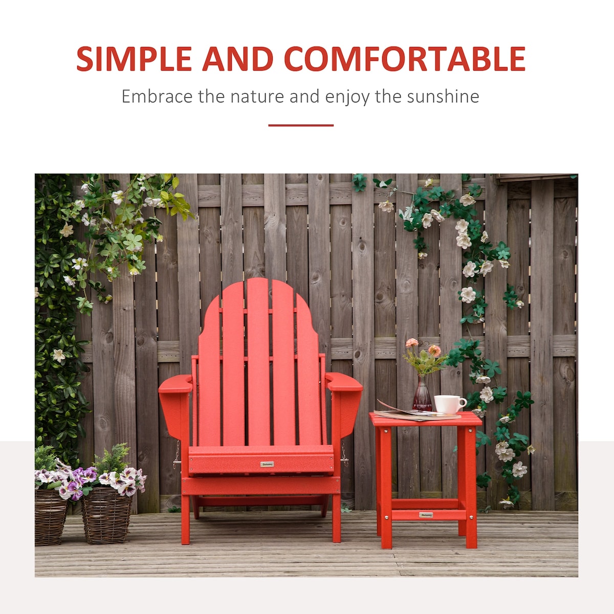 Weather Resistant Faux Wood Patio Adirondack Chairs