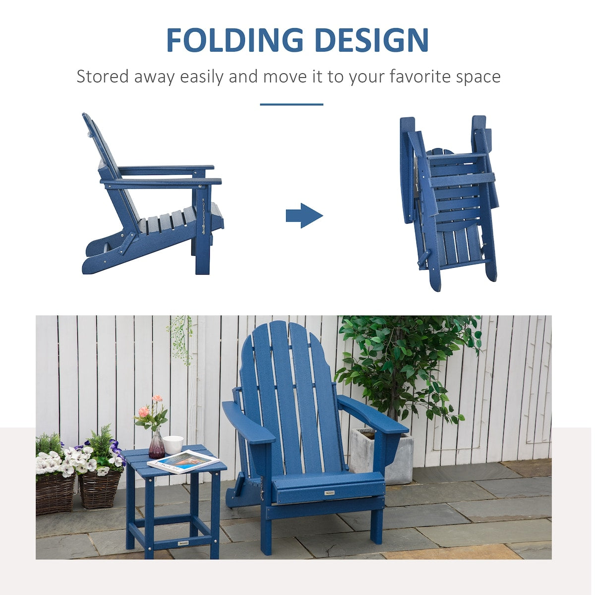 Weather Resistant Faux Wood Patio Adirondack Chairs