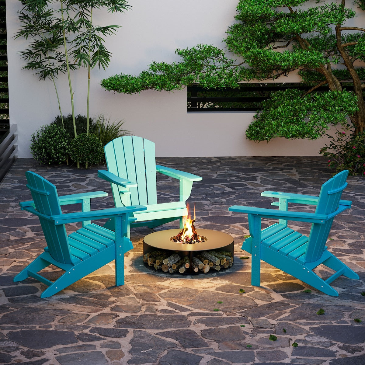 Weather Resistant Faux Wood Patio Adirondack Chairs