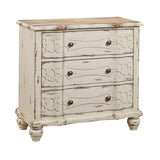 Weathered Cream Ornate Drawer Chest