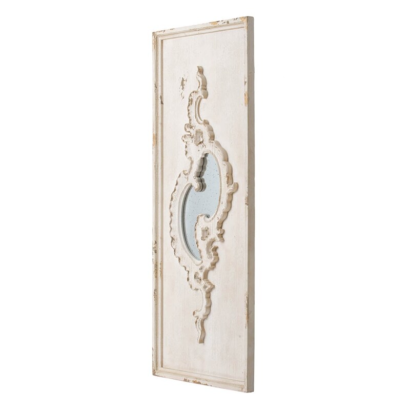 Weathered Grey 56-inch Scrollwork Wall Mirror