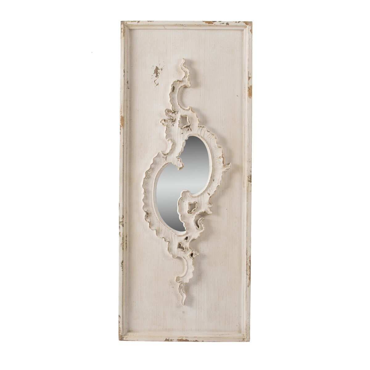 Weathered Grey 56-inch Scrollwork Wall Mirror