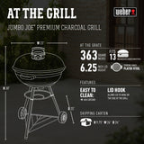 Weber Jumbo Joe Premium 22" Black Charcoal Grill - 24.00 x 24.00 x 9.75 Inches