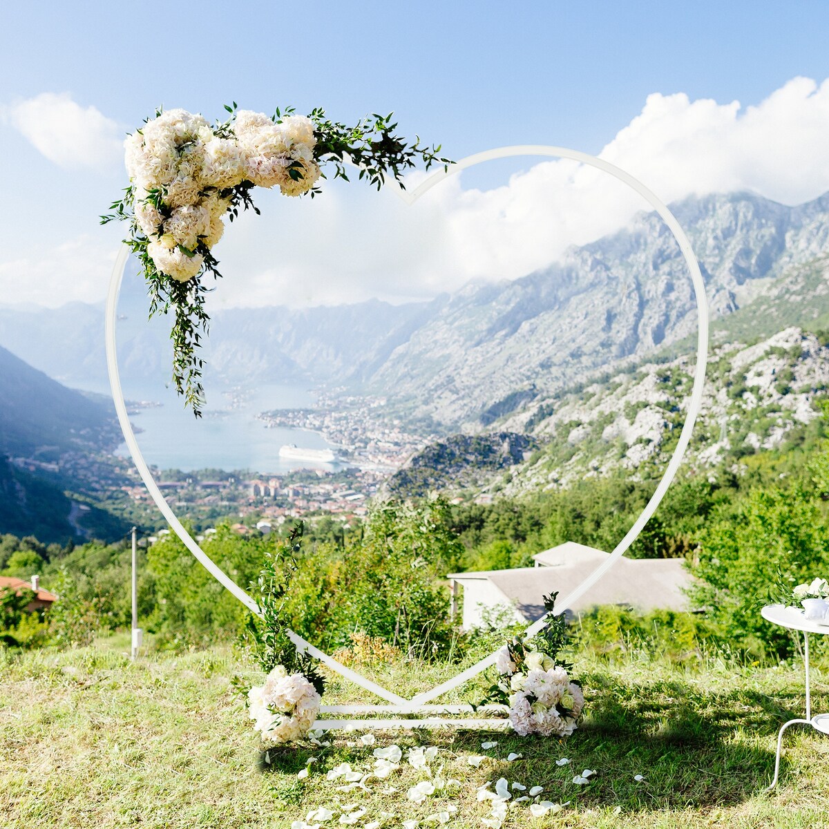 Wedding Backdrop Stand Heart Shape Metal Balloon Arch Party