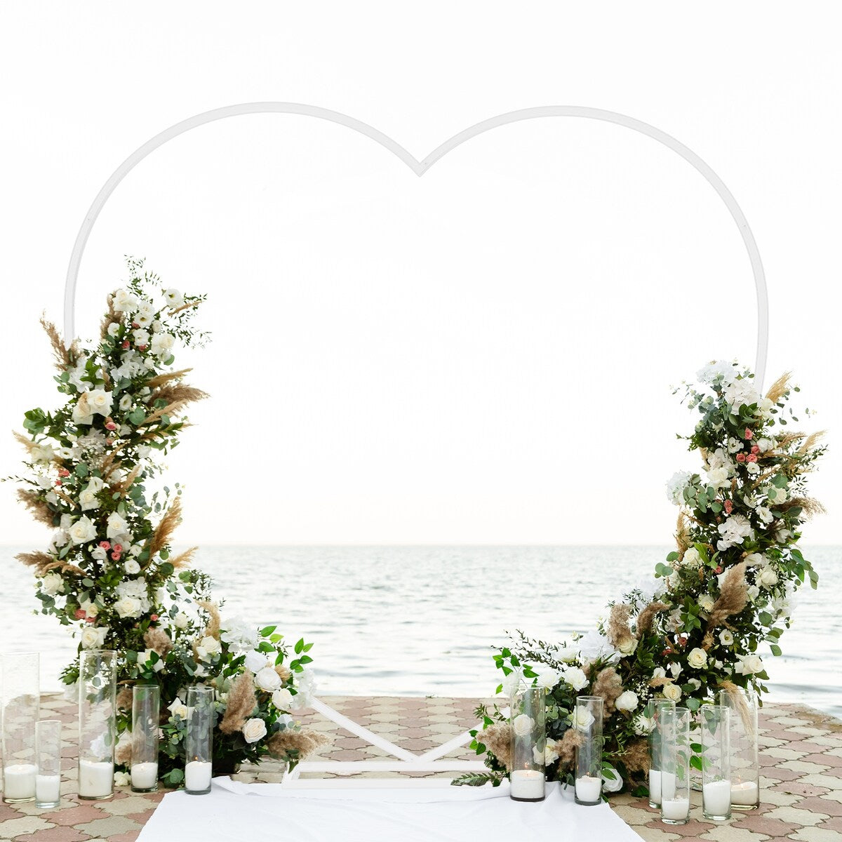 Wedding Backdrop Stand Heart Shape Metal Balloon Arch Party